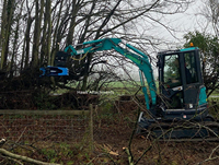 Cisaille hydraulique forestière pour l'abattage des arbres, tête de débroussailleuse