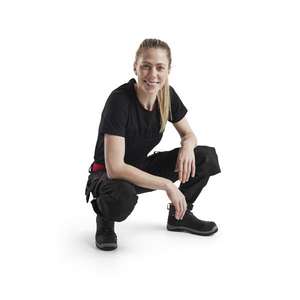 BLAKLADER - 719216459956C44 Women's 4-way <b>stretch</b> craftsman <b>trousers</b> <b>Black</b>/Red - EAN 7330509741887 WORK <b>TROUSERS</b> - Product Image 4