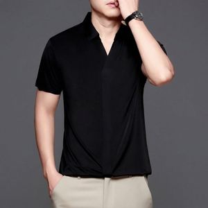 เสื้อโปโลคอวีผู้ชาย Maxfree เสื้อกอล์ฟ คุณภาพสูง ยืดหยุ่นได้ดี ปกเสื้อแบบไร้รอยต่อ เสื้อยืดคอปกทรงเข้ารูป - Product Image 1