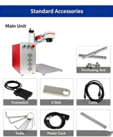 Nouvelle machine de marquage laser à fibre JPT M7 20W-60W 3D pour le marquage des métaux, prend en charge les formats DXF/DWG/BMP/AI, CNC autonome