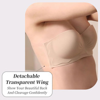 Soutien-gorge tube pour femmes, grande taille, sans bretelles, antidérapant, avec ailes magiques