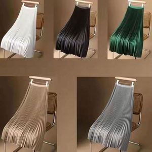 PROMO CHAUDE – Jupe décontractée trapèze en mousseline unie pour femme grande taille, taille naturelle, séchage rapide – Collection été - Product Image 6