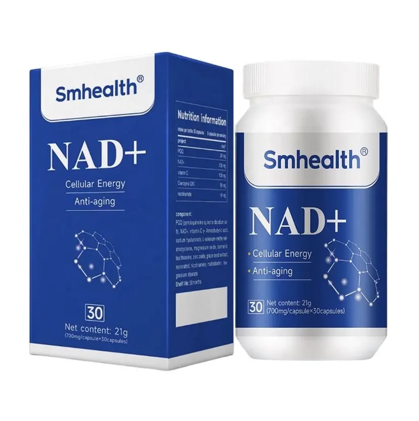 Özel etiket NAD + ömrünü uzatmak Anti-aging hücresel enerji geliştirmek bağışıklık OEM/ODM 30 adet