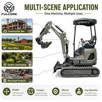 Mini-excavatrice FULCORE CE EPA EuroV certifiée ISO, tête pivotante en acier moulé, cabine fermée en option pour mini-excavatrice agricole
