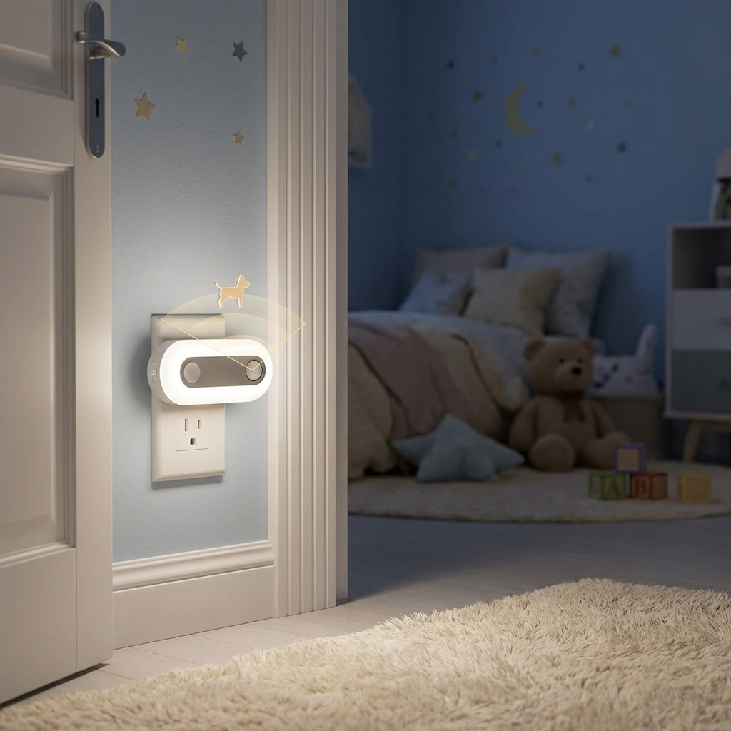 Neutral US 5000K Daylight Plug-in LED Motion Sensor Night Light 3-level Dim Modern Dusk to Dawn Hallway Bedroom