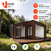 Maison préfabriquée de luxe UVO, maison modulaire moderne en forme de A, villa préfabriquée en acier pour hôtel, complexe hôtelier, bureau