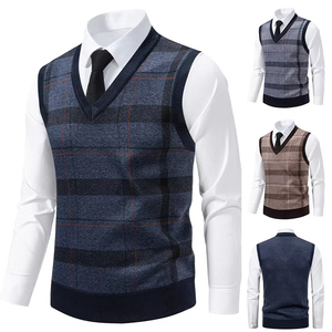 Nouveau Gilet <span class=keywords><strong>Pull</strong></span> <span class=keywords><strong>sans</strong></span> Manches <span class=keywords><strong>en</strong></span> Tricot Col <span class=keywords><strong>V</strong></span> pour Homme, Collection Automne Hiver 2026 du Fabricant lb - Product Image 1