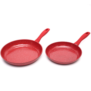 Ensemble de poêles à frire en acier et Carton avec revêtement en céramique, ustensile de cuisine rouge de grande taille et de Style Simple - Product Image 2