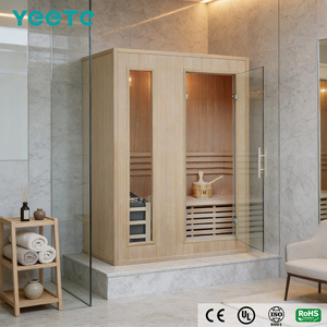 YEETE Elektrische Moderne Sauna aus Kanadischer Hemlocktanne 90cm 8mm Glas Chrom-Hardware Vorgefertigtes Modulares Umweltfreundliches Baukonzept - Product Image 1