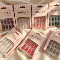 Klaar voor verzending: 24 stuks effen gekleurde kattenoog opzetnagels, lange amandelvorm, magnetisch, diverse kleuren, herbruikbare kunstnagels, groothandel