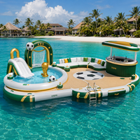 Plateforme flottante gonflable pour les supporters de football, grande île flottante pour regarder et se détendre