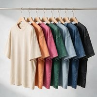 T-shirt Homme Grande Taille Décontracté Lavé Coupe Ample Personnalisable Logo Manches Courtes Col Rond