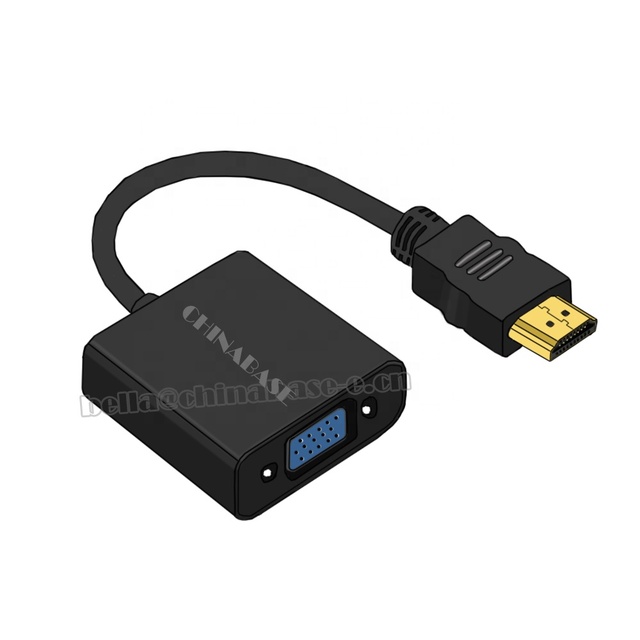 For to VGA Converter Adapter with Audio 1920x1080 60Hz for Projector HDTV Computer Monitor CE for PVC Jacket