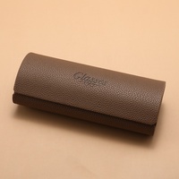 Étui à lunettes cylindrique vintage en métal, rigide, en cuir PU grainé, boîte à lunettes portable, anti-pression, étui optique