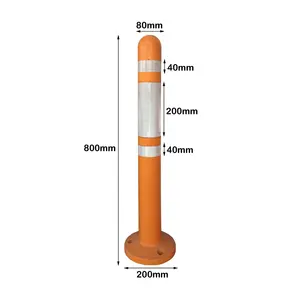 Produk pos peringatan keselamatan lalu lintas manufaktur pabrik CE WB606 800mm penuh EVA merah/Oranye