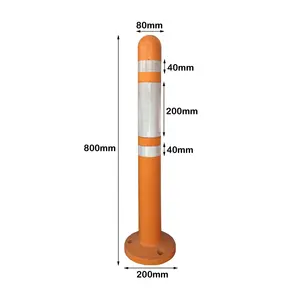 CE Fábrica Fabricação Tráfego Segurança Aviso Post Produtos WB606 800mm Full EVA Vermelho/Laranja