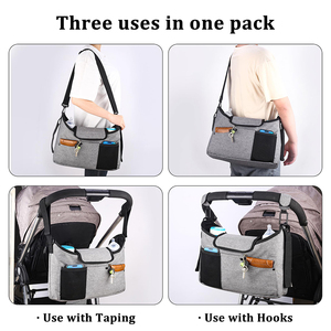 Organizador de cochecito personalizado, bolsas de pañales de viaje, bolsa de almacenamiento universal impermeable para cochecito de bebé pequeño - Product Image 5