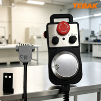 Generador de Pulsos Manual TEBAK MPG Colgante 5V 100PPR, Volante Electrónico CNC con Paro de Emergencia para Equipos de Router y Torno