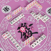 Jeu de Mahjong en acrylique couleur arc-en-ciel gravé, 166 tuiles américaines, complet avec supports et sac, cadeau de Noël