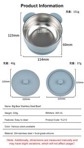 New 2026 304 Stainless Steel Toddler Bowl Removable Silicone Suction Sleeve Non Slip Double <b>Wall</b> Insulated Baby Feeding Set - Product Image 2