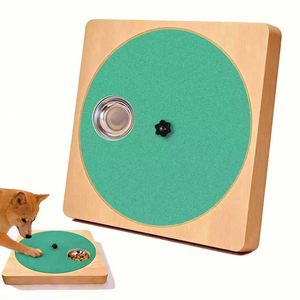 Tabla Rascadora para Perros con Resistencia Ajustable y 6 Tazones de Acero Inoxidable, para el Cuidado de las Patas, Antideslizante, de Madera - Product Image 1