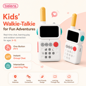 Listo para enviar: Walkie Talkie Beiens W3 para niños de 3 a 12 años, PTT, chat en grupo con un botón, juguete familiar para camping al aire libre, en stock. - Product Image 1