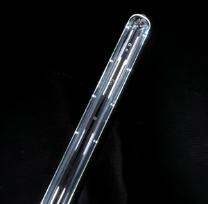 Hoogzuiver kwarts transparant glazen pijpje, hoog borosilicaat glazen cilinder, gepolijst, één uiteinde gesloten kwarts reageerbuis - Product Image 1