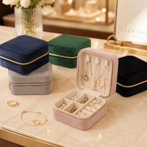Hotsale Premium Vintage Fully Partitioned Recycled Cardboard Jewelry Packaging Kit with Zipper Closure for <b>Wedding</b> Guest Favors - Product Image 3