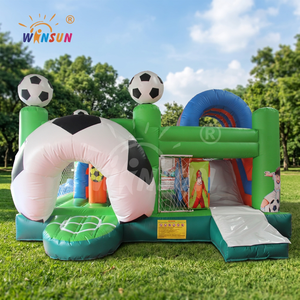 WINSUN Nuevo Diseño de Castillo Inflable para Niños, Combinado con Tobogán, Material de PVC, Resistente al Fuego y al Agua - Product Image 1