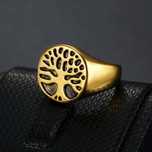 Hip-hop Stainless Steel Viking Jewelry Unisex Fashionable Punk Tree Life <b>Ring</b> High Quality Inlay for Engagement Party - Product Image 2