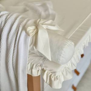 Housse de matelas à langer en coton personnalisée, coussin rond blanc uni, pour bébé nouveau-né - Product Image 4