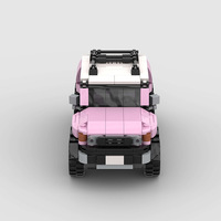 Compatible avec les petites pièces, voiture de course SUV rose Big G, MOC, jouets de construction éducatifs à assembler soi-même pour enfants, en plastique ABS