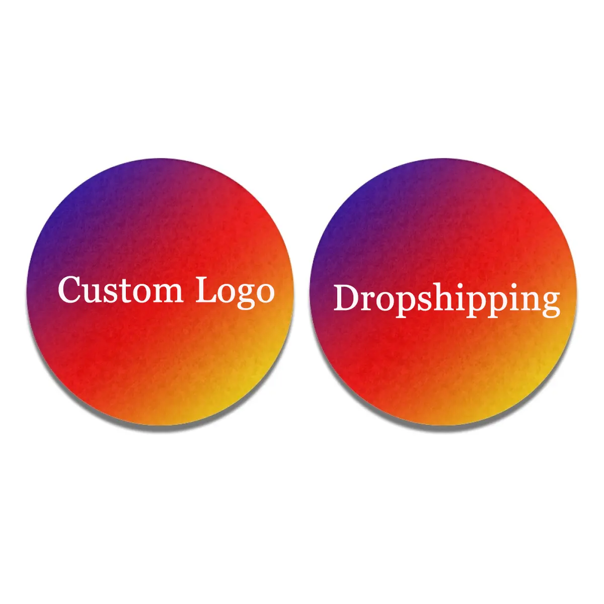 Dropshipping Water Coaster for Car Practical Convenient 2pcs/set POD Customized Coasters Print On Demand Car Interior Decoration