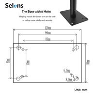 Support de fixation mural/plafond réglable Selens 28cm 55cm 103cm avec tige d'extension et support à vis 1/4 pour éclairage de studio photo/vidéo