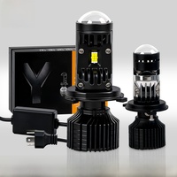 Phares LED Nouveaux Y10 Max H4/H7 avec lentille œil de poisson, phare LED 12V universel pour voiture, moto, lampe avant modifiée