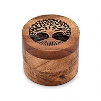 Boîte commémorative personnalisée en bois biodégradable pour animaux de compagnie, sculptée en forme d'arbre de vie, avec fermeture magnétique, pour fournitures funéraires d'animaux – Vente en gros