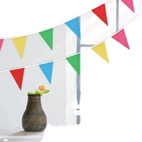 Gahumi Promotionnel Fanion Style Tissu Drapeau Bruant Extérieur Décoratif Triangle Chaîne Bannière