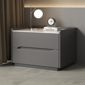 Mesita de Noche Moderna, Duradera y Ecológica de Alta Gama con Almacenamiento de Cuero para Dormitorio, Apartamento o Sala de Estar - Product Image 4