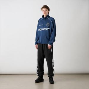 Ensemble de survêtement pour <span class=keywords><strong>homme</strong></span>, pull à quart de zip, pantalon de jogging, mélange de coton respirant, passepoil contrastant, sport, entraînement, streetwear, personnalisable OEM - Product Image 3