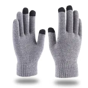 Mitaines d'hiver personnalisées en tricot jacquard de haute qualité pour l'extérieur, avec écran tactile magique, en fibre de carbone et acrylique, pour conducteur - Product Image 2