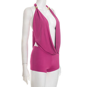 Neuheiten Beliebte 2025 Damenmode Figurbetont Dehnbar Tiefer V-Ausschnitt 2-Teiliges Shorts-Set - Product Image 5