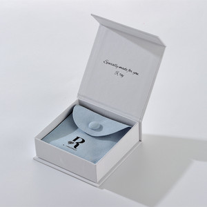Wholesale Blue Pouch Magnet <b>Boxes</b> <b>White</b> Magnetic Closure Jewellery <b>Gift</b> Paper Box Luxury Folding Magnetic Jewelry Box Packaging - Product Image 1