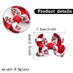 Fermagli per capelli con fiocco stampato <span class=keywords><strong>calcio</strong></span> bianco e nero, in tessuto a doppia costura, per ragazze, accessori per capelli - Product Image 3