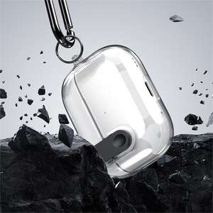 Funda protectora para auriculares AirPods 4, transparente con efecto cristal de hielo, cubierta completa a prueba de golpes - Product Image 2