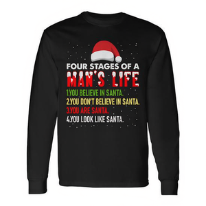 Camiseta de manga larga Four Stages Of A Man Life Santa Christmas - Product Image 2