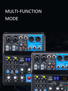 Mélangeur Audio professionnel EIF-AM4 à 4 canaux avec 99 effets DSP intégrés pour enregistrement en direct - Product Image 6