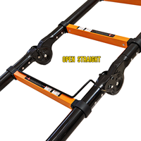 Échelle télescopique en A de 21,6 pieds, 16 marches, type A, robuste, capacité maximale de 330 lb, échelle extensible en acier au carbone pour toiture, orange