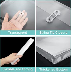 30 gói rõ ràng nhựa A4 Kích thước Poly phong bì 1.2 \ "mở rộng tái sử dụng tập tin thư mục chuỗi Tie đóng cửa cho văn phòng nhà sử dụng - Product Image 5