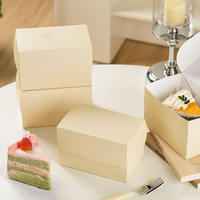 Boîte à gâteau pliable en papier de qualité alimentaire écologique pour mousse, petite portion de pâtisserie, emballage