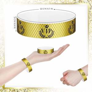 Bracelet en papier Tyvek personnalisé en usine, réglable, étanche, pour festival, événement, fête, bracelet doré à clip, bracelet VIP - Product Image 3
